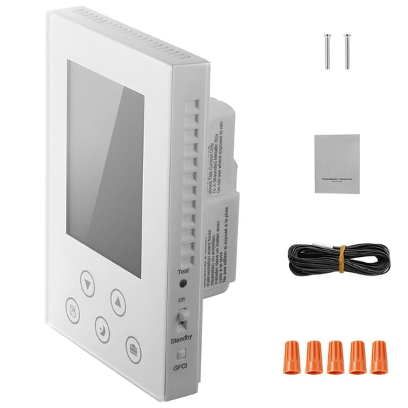 7-Day Programmable Thermostat High Low Voltage, 12V Digital Temperature Controller, Energy Saving Scheduling for Home Heating Cooling System