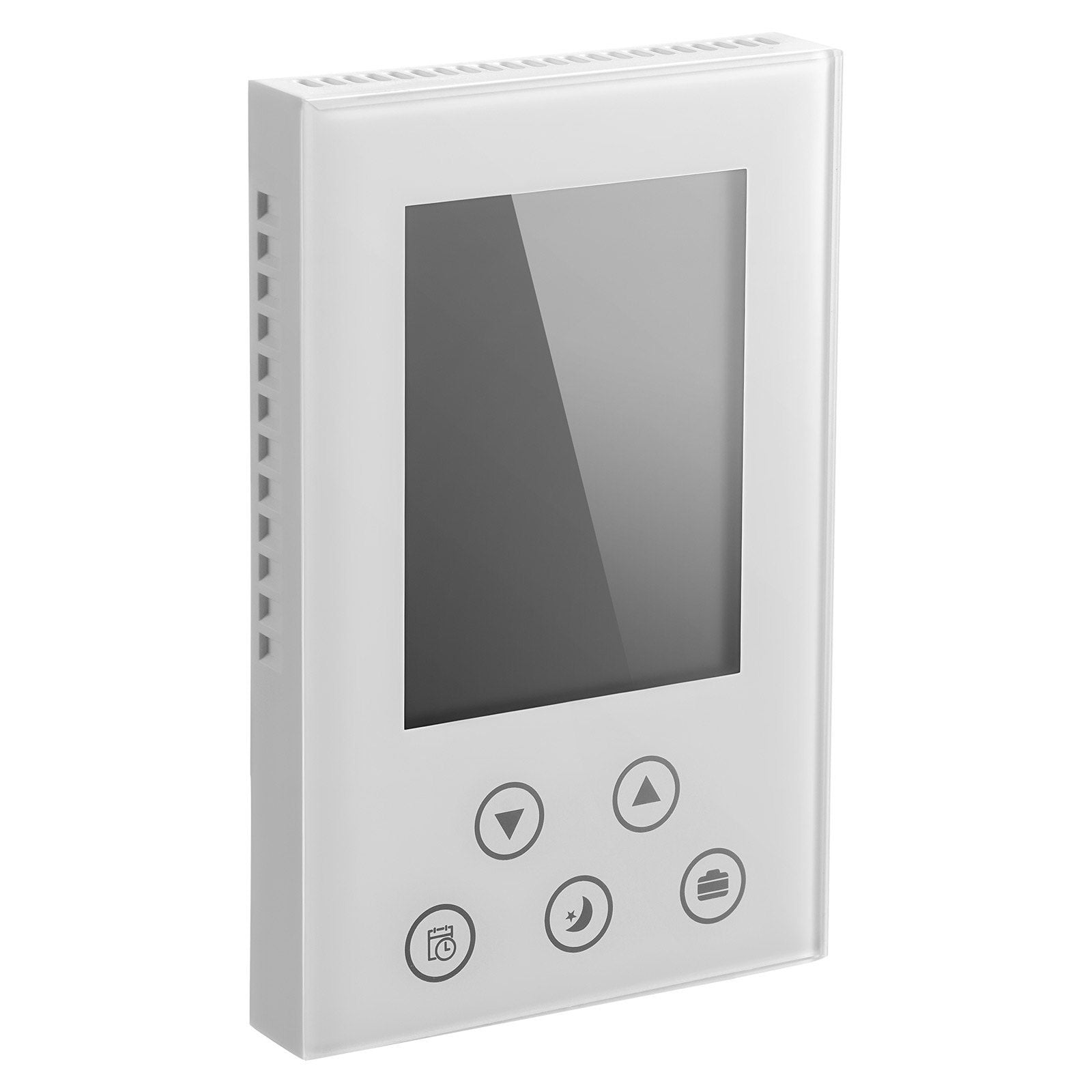 7 Day Programmable Thermostat for Underfloor Heating and Heat Pump, Digital Wall Thermostat with Backlit Display, Temperature Sensor, Energy-Saving Scheduling, White, 120V/240V Compatible