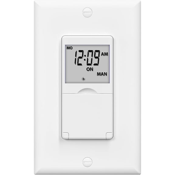 7 Day Programmable in-Wall Timer for Lights, Digital Light Indoor, Single Pole and 3 Way (Compatible with SPDT) Both Use, Neutral Wire Required, No Backlight, ETL Lted