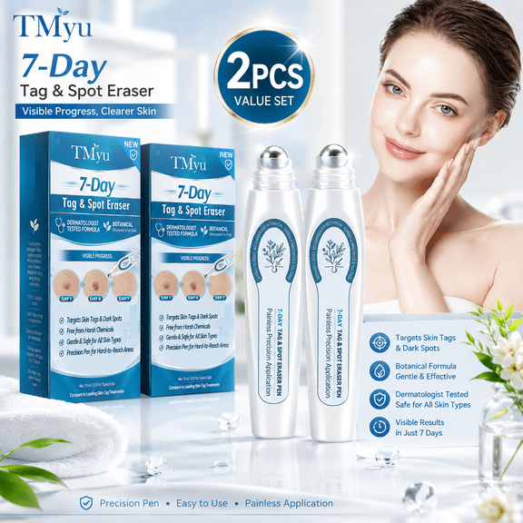 7 Day Spot and Tag Remover Roll-On Pen, Salicylic Acid Skin Care Serum for Targeted Daily Moisturizing