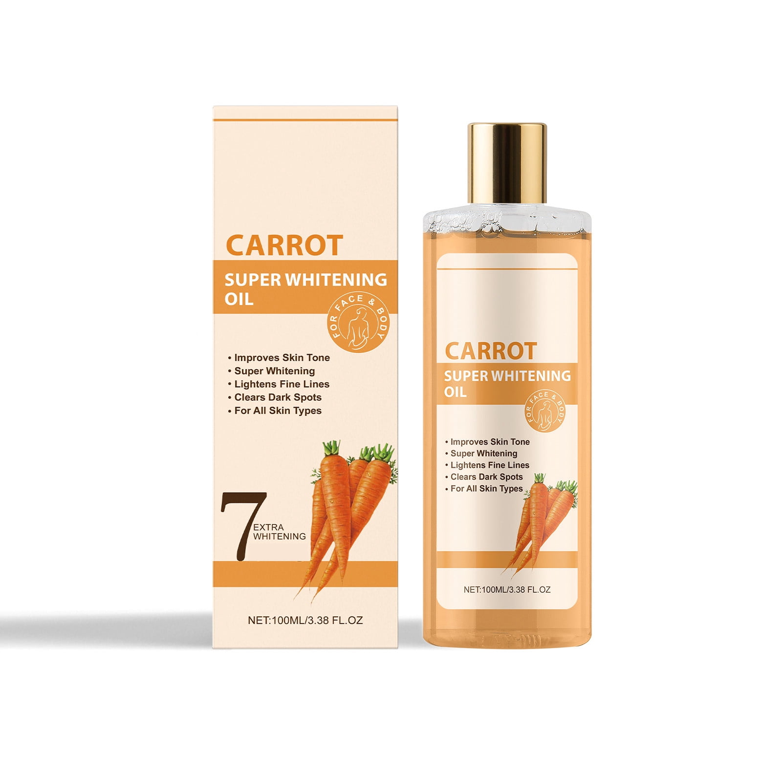 7-Day Super Brightening Oil - 100ml Carrot Extract Face Oil with ...