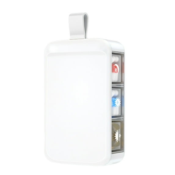 7 Day Weekly Metal Pill Organizer Travel, SUYPHAHN Premium Aluminum Daily Pill Box, Cute Portable Pill Case, Large Capacity Pill Holder for Supplements, Pills, Vitamins, Medicine (White)