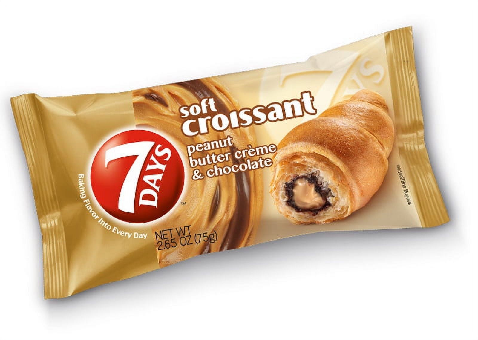 7 Days Peanut Butter Creme & Chocolate Croissant, 2.65 oz - Case of 4