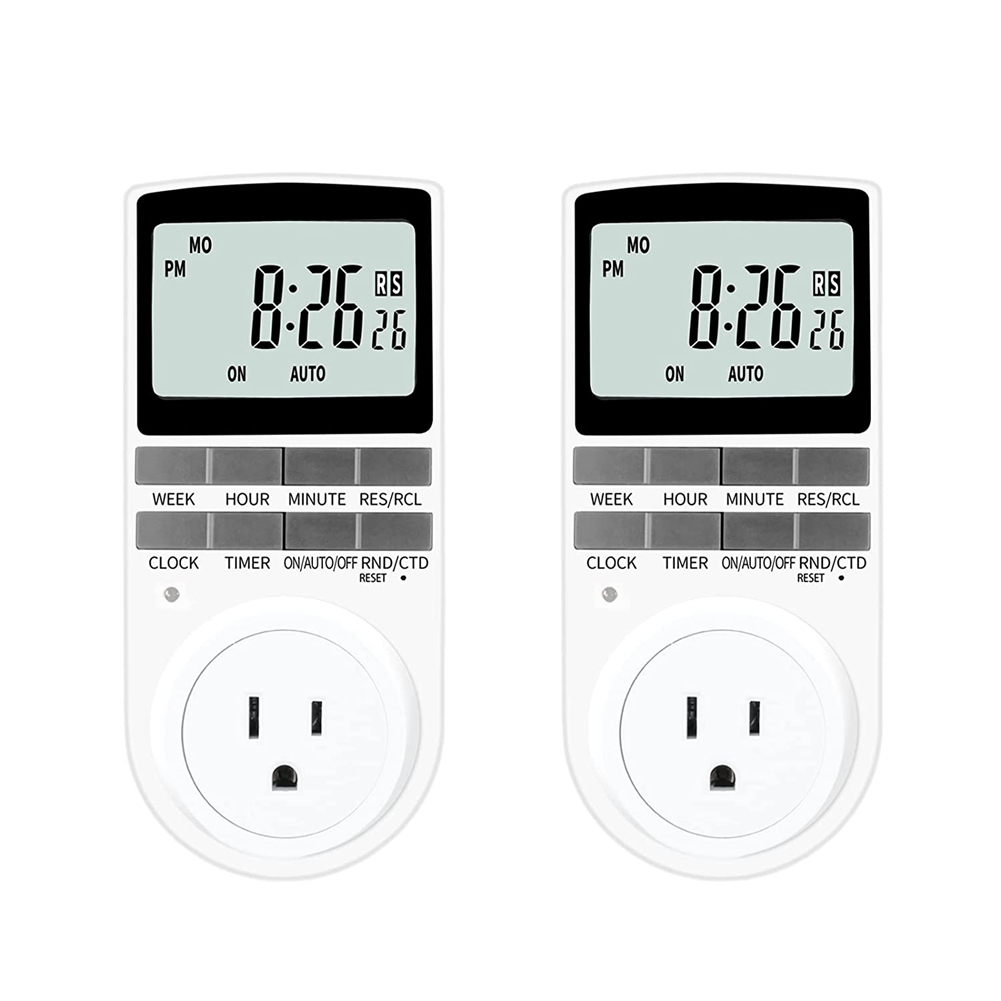 7Days Weekly Digital Plug Timer Outlet, Programmable Countdown Timer