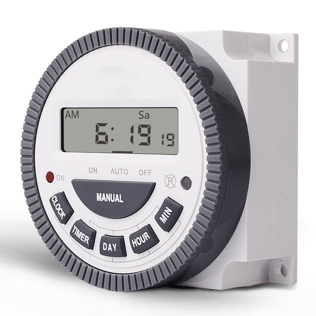 TM618N Weekly Digital Timer - 7 Day Programmable, 16 On/Off Settings, 110V, 16A, For Lights, Appliances, Pumps