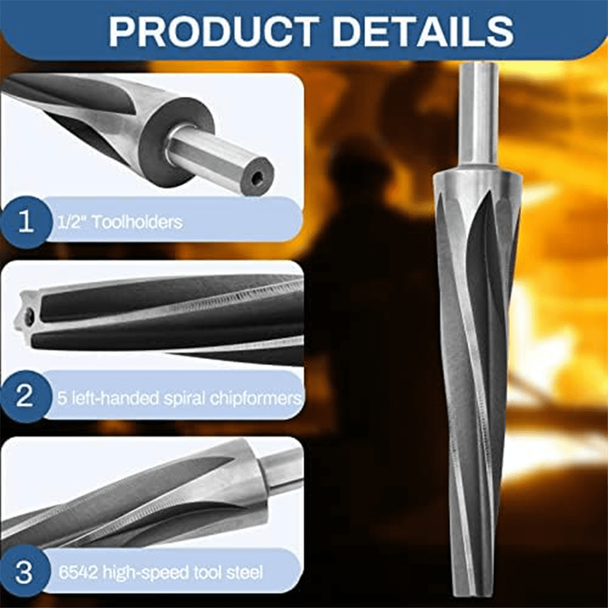 7 Degree Ball Joint Tapered Reamer,6542 High Speed Tool Steel Tapered