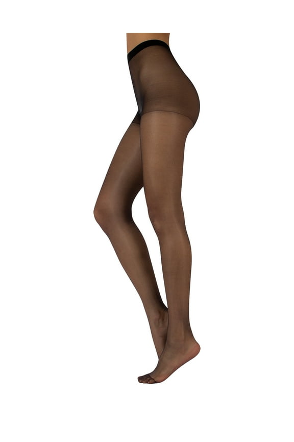 7 Den Sheer Summer Tights | Invisible Tights | Pantyhose with Cooling Effect | Skin | S, M, L, XL| Italian Hosiery | (XL, Black)