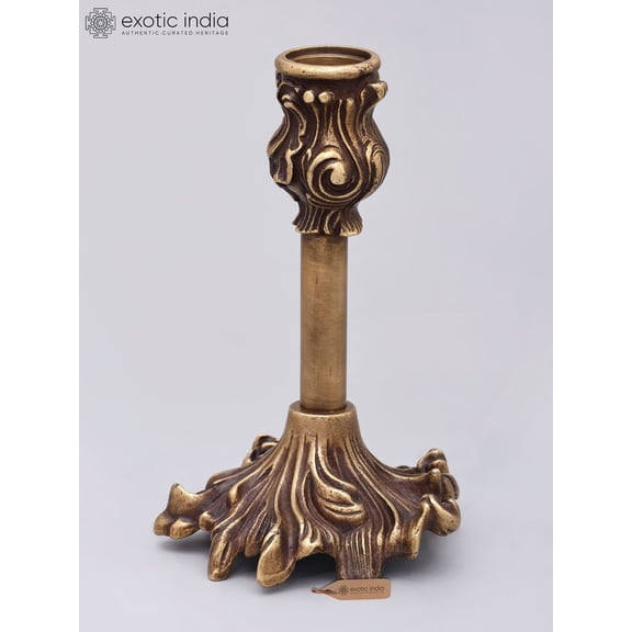 7" Designer Brass Candle Holder | Home Decor