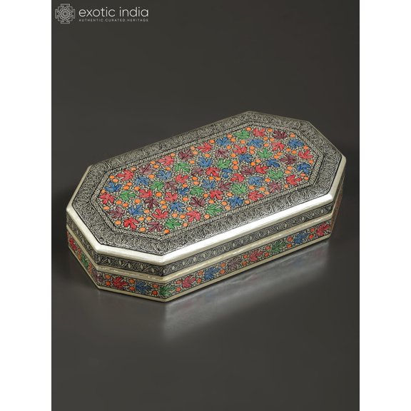 7" Designer Hand-Painted Wood Box | From Kashmir