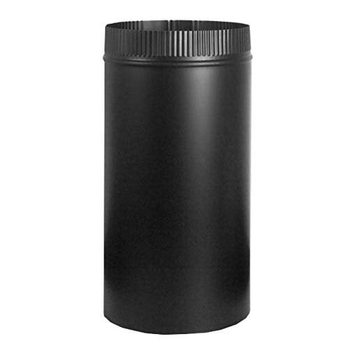 7" Diameter x 12"L 24 Gauge Black Stove Pipe