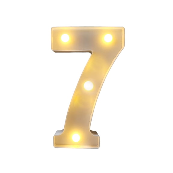 7 Digit LED Display Illuminated Digital Light Decor Glowing Numbers Night Lights Decorative Birthday Parties Weddings Kids' Rooms Home Decor Battery Powered
