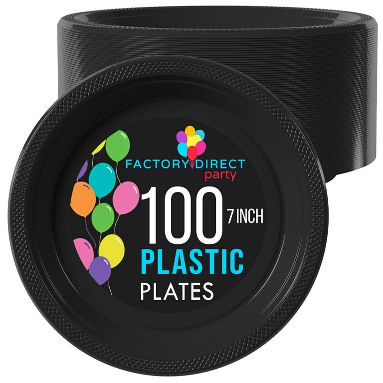 Bulk plastic disposable plates solid color