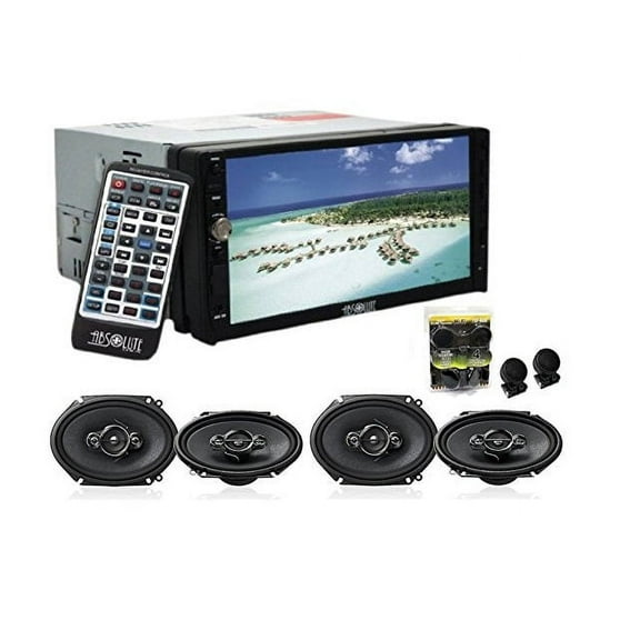 7" Double Din Multimedia DVD Player With 2 Pair Pioneer TS-A6966R 6x9" Speakers And Free Absolute TW600 Tweeter