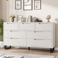 thumbnail image 1 of 7 Drawer Dresser, 55" Wide Wooden Storage Chest, Freestanding Horizontal Cabinet with Waterproof Top for Bedroom, Living Room, Entryway, 1 of 8
