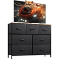 thumbnail image 1 of 7 Drawer Dresser TV Stand, Dressers for Bedroom, Fabric Storage Tower, Hallway, Entryway, Closets, Sturdy Steel Frame, Wood Top, Easy Pull Handle,, 1 of 9