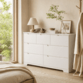 thumbnail image 1 of 7 Drawer Dresser for Bedroom, 48" Modern Chest of Drawers with Handleless Recessed Design, White Wood Storage Organizer for Living Room Hallway, 1 of 9