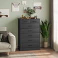 thumbnail image 1 of 7 Drawer Dressers for Bedroom,Black Chest of Drawers Storage Cabinet for Living Room Hallway, 1 of 7