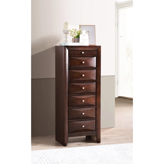 7 Drawer Lingerie Chest In Cappuccino - Beige Particle Board, Dovetailed Drawers For Build Color Long-term Use
