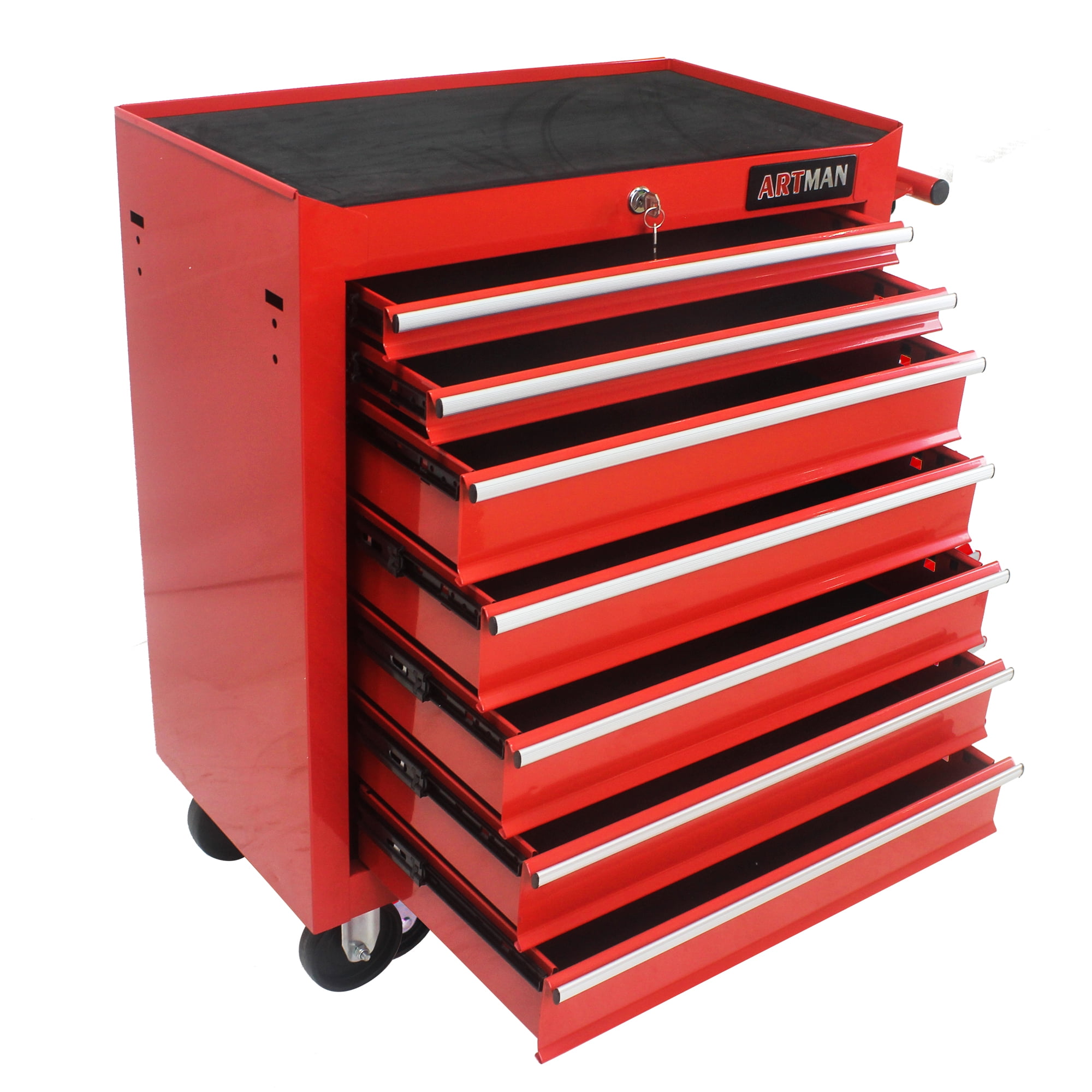 2-IN-1 Tool Chest & Cabinet, Large Capacity 8-Drawer Rolling Tool Box  Organizer with Wheels Lockable, Red