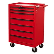 7 Drawer Rolling Tool Chest Cabinet, Large Capacity Metal Tool Box with Wheels and Cylinder Locking, Storage Organizer Tool Cart for Garage, Warehouse, Work Shop