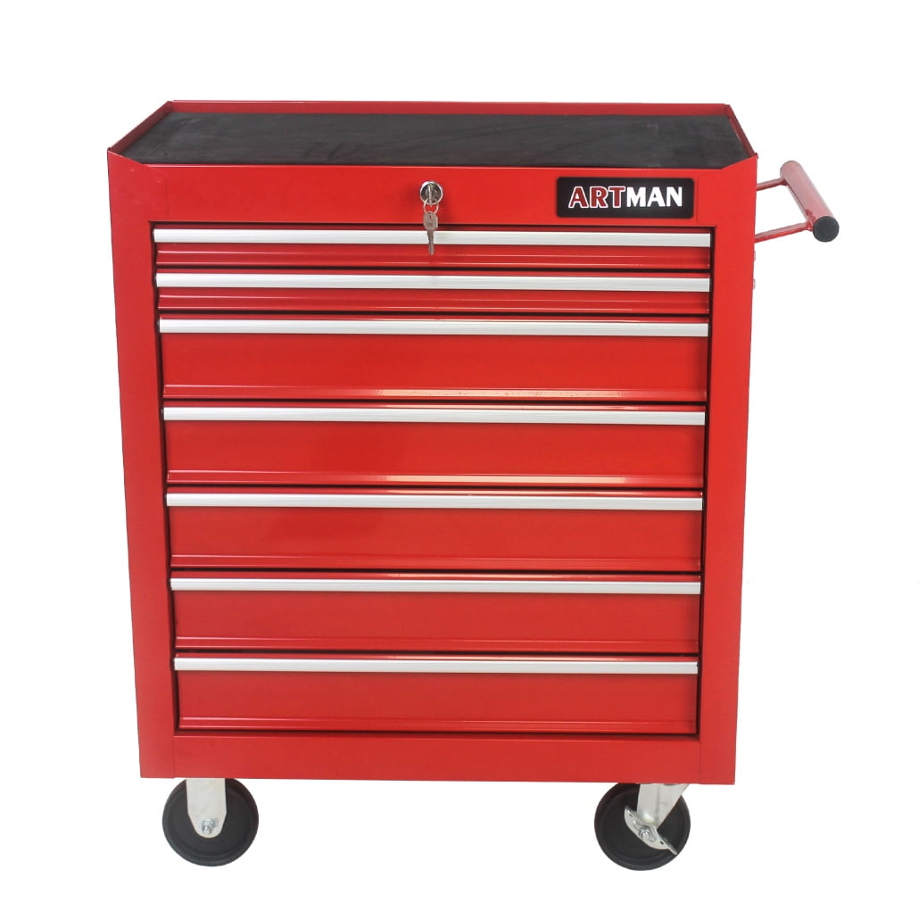 7Drawer Rolling Tool Chest with Wheels, Metal Tool Cart Storage