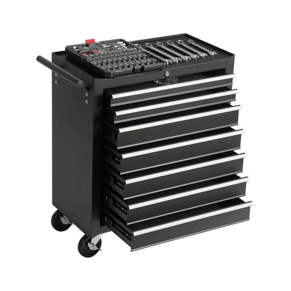 7-Drawer Rolling Tool Chest with Heavy-Duty Wheels – Mechanic's Organized Storage Cart for Garage, Workshop & Repair Shop