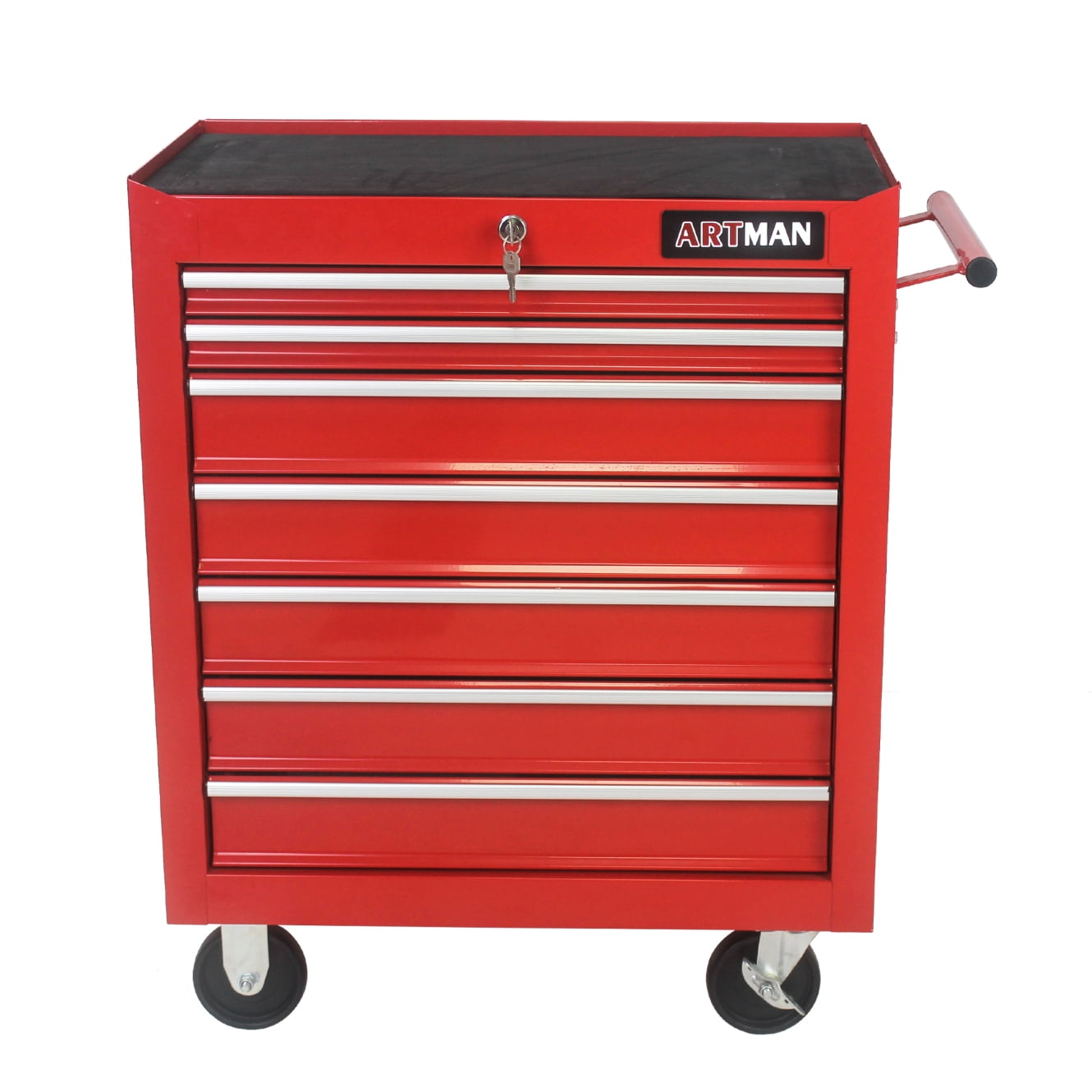 7-Drawer Tool Cart with Ball Bearing Slides, Key Locking, and Parking ...