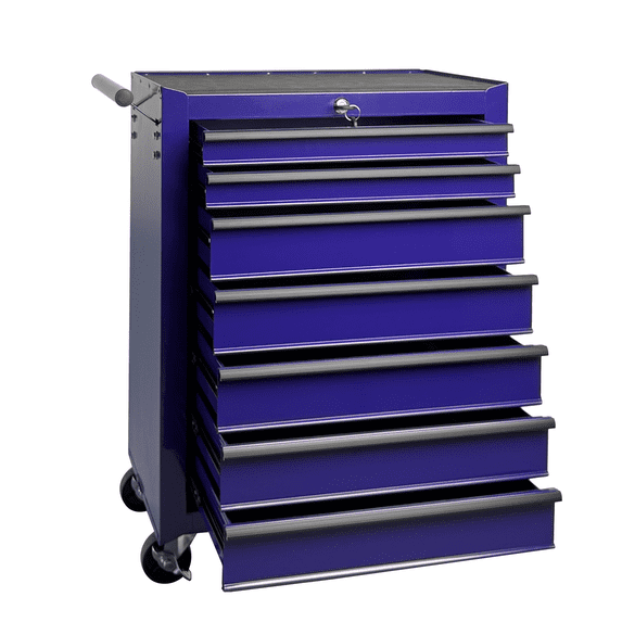 7-Drawer Tool Chest Cabinet with Ball Bearing Drawer Slides,20"W Rolling Metal Tool Chest with 7 Drawers,Steel Tool Storage Box Organizer,Purple