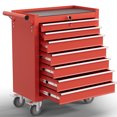 thumbnail image 1 of 7-Drawer Tool Chest,Rolling Tool Cart with Wheels,High Capacity Tool Cabinet with Locking System for Garage, Warehouse, Workshop-Red, 1 of 7