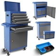 thumbnail image 1 of 7 Drawer Tool Chest on Wheels, Multi-function Rolling Tool Box Organizer for Garage Workshop Warehouse Repair Shop, Black, 1 of 8