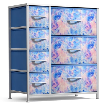 Sorbus Classic 7 Drawer Dresser for Kids Bedroom, Tie-Dye Blue