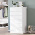 thumbnail image 1 of 7 Drawers Dresser for Bedroom, Modern Chest of 7 Drawers/Storage Cabinets with Storage Space, Tall Dresser/Storage Cabinets for Living Room Closet, White, 1 of 7