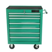 7 Drawers Multifunctional Tool Cart With Wheels-Green