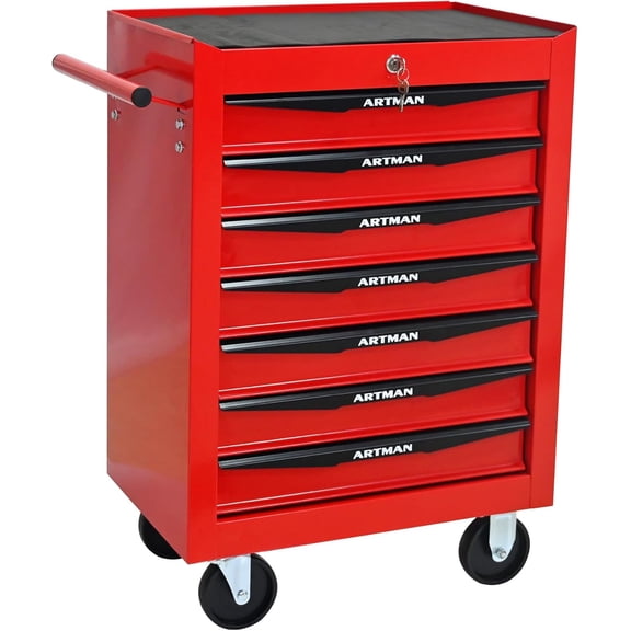 7 Drawers Rolling Tool Box on Wheels, Multifunctional Tool Cart, Drawers Rolling Trolley Organizer Tool Storage Chest for Warehouse,Garage,Workshop,Repair Shop (7 Drawers-30.5"H)