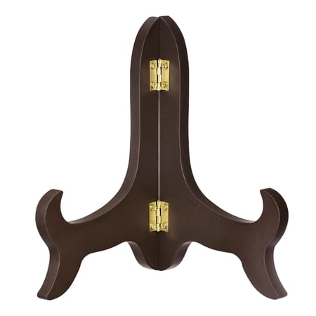 Uxcell 7" Easel Plate Holder, Wooden Folding Display Stand Brown for Decorative Picture Frame, 1 Pack