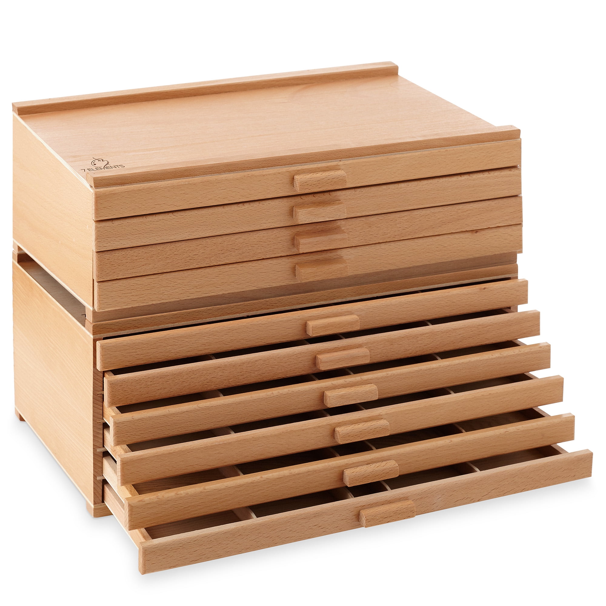 Elm Hardwood 10-Drawer Artist Supply Storage Box