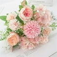 thumbnail image 1 of 7 European Colorful Peony Pink Fake Flowers, 1 Bunch Of Artificial Flowers Fake Flowers Small(Plastic, One Size), 1 of 2