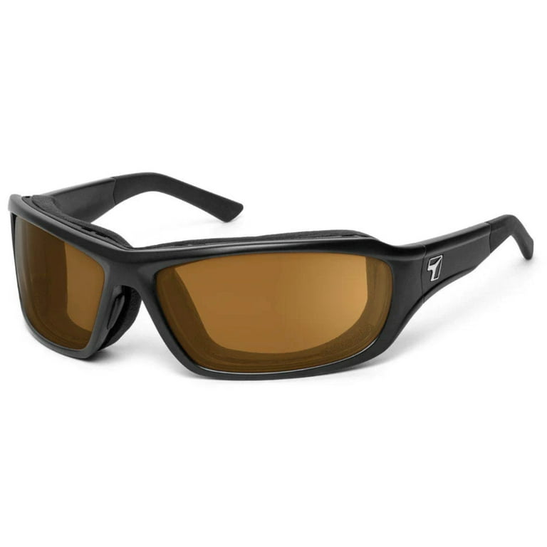 7 Eye Air Shield Derby Sunglasses SharpView Polarized Copper Lens Matte Black Fr Walmart