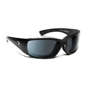 7 Eye Air Shield Taku Plus Sunglasses,SharpView Polarized Gray Lens,Matte Black