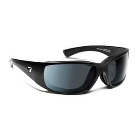 7 Eye Air Shield Taku Plus Sunglasses,SharpView Polarized Gray Lens,Matte Black