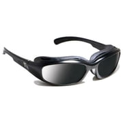 7eye Churada Wind-Blocking Padded Photochromic Sunglasses for Outdoors, UV400, Clear to Dark Gray Lenses, Matte Black, Small & Medium