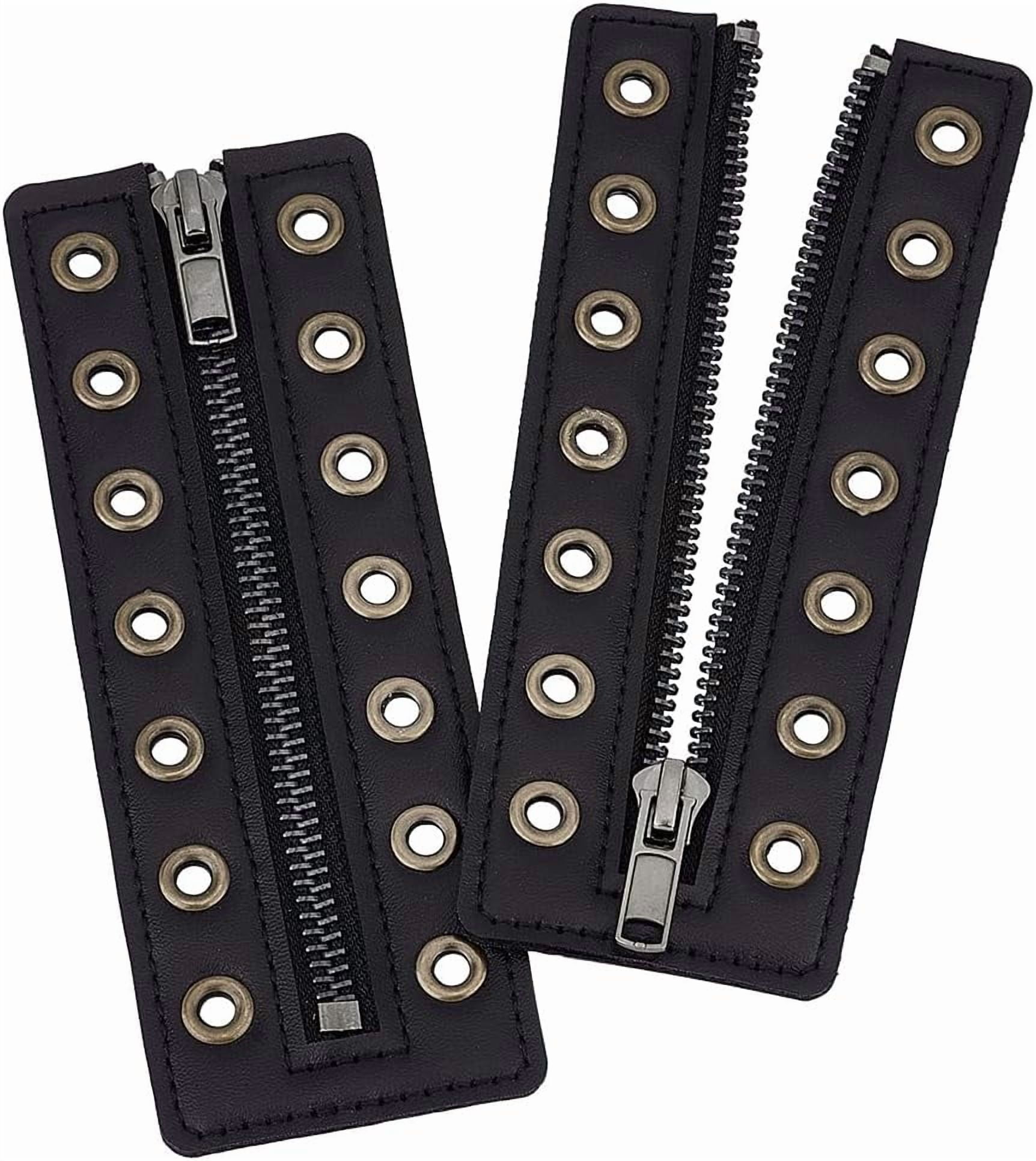 7 Eyelet No Tie Zipper Boot Laces 6x2inch Leather Lace-in Boot