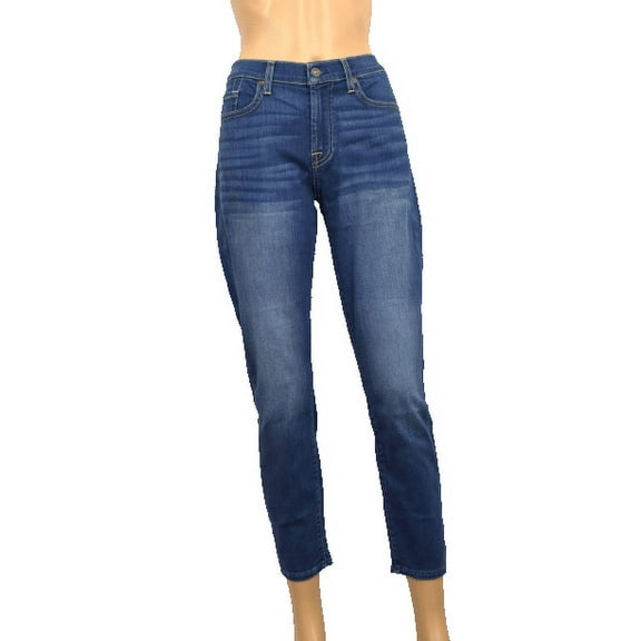 7 FOR ALL MANKIND Gwenevere High-Waist Ankle Skinny Blue Jeans - Women - Size 26