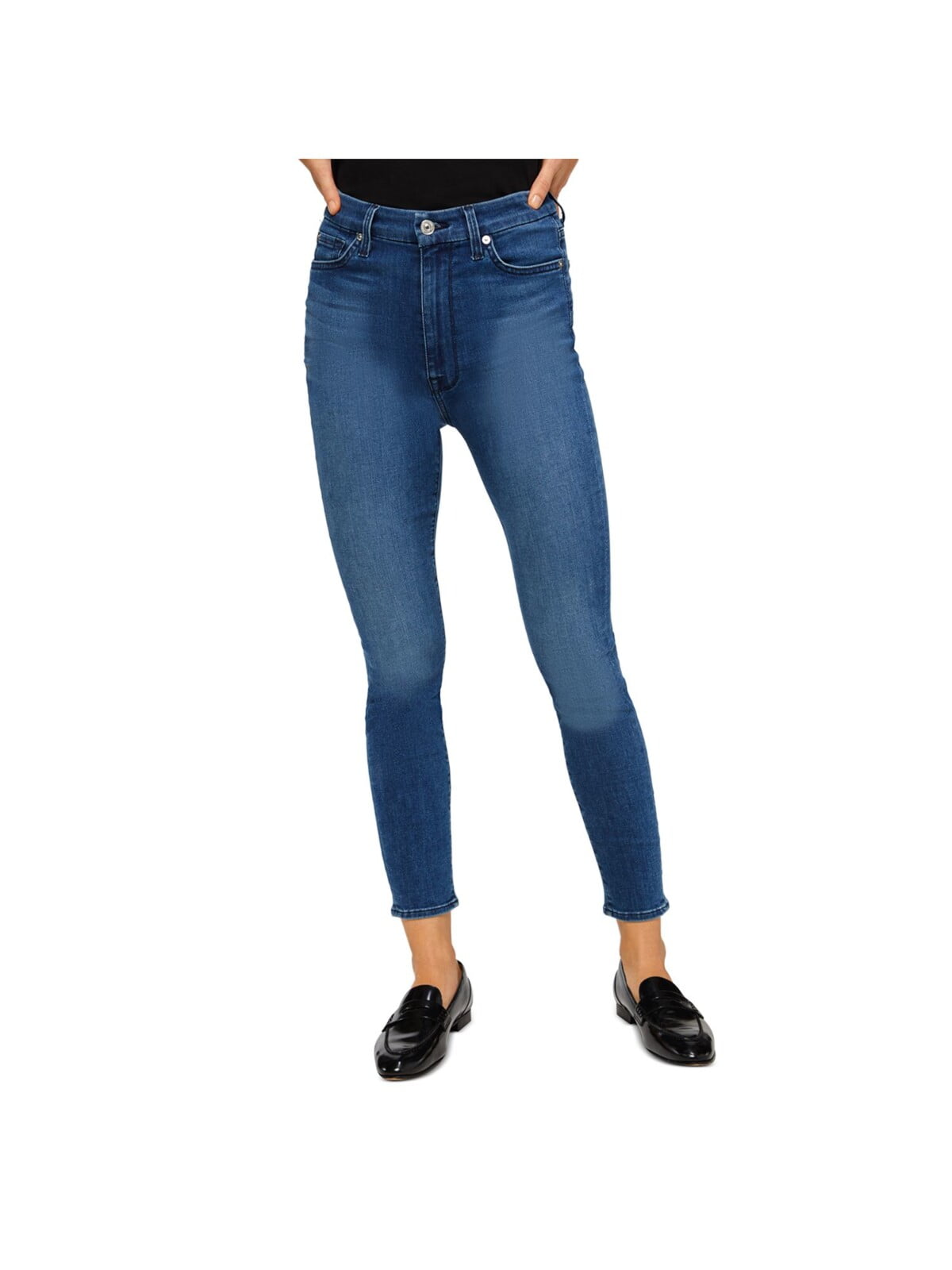 デニム・ジーパン 7 FOR ALL MANKIND Women Denim Pants 7U542C12 U7BOO Blue 7 FOR ALL MANKIND Womens Blue Stretch Zippered Pocketed