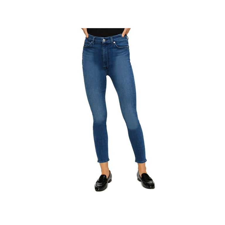 7 FOR ALL MANKIND Womens Blue Stretch Zippered Pocketed