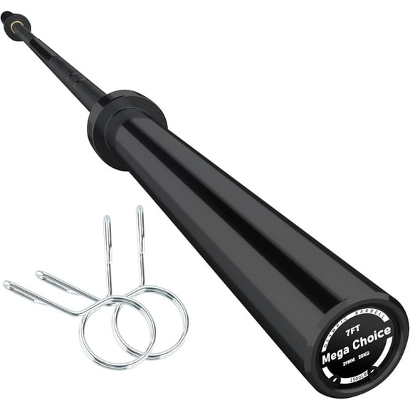 7 FT Barbell - 45 lb Weightlifting Bar with 1500 lbs Capacity - Fits 2 Inch Weight Plates