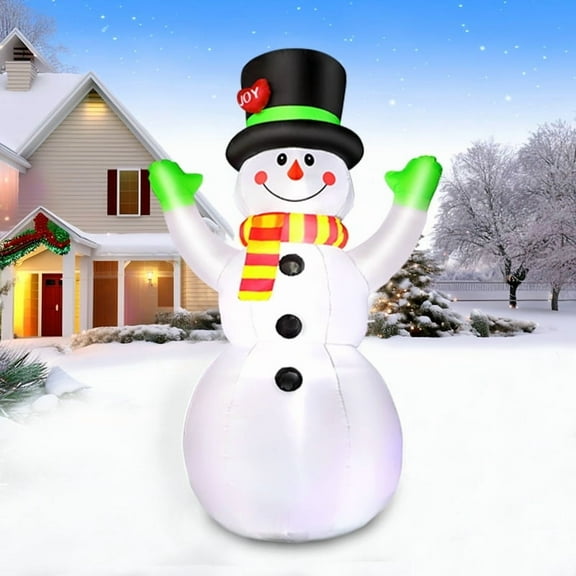 7 FT Christmas Inflatables Snowman Wear Hat Outdoor Decorations, Blow up Giant Snow Man Yard Decor Built-in LED Light, Weatherproof for Festive Holiday Garden Patio Lawn Hall Display Party Xmas Gifts