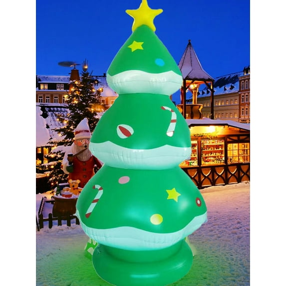 7 FT Inflatable Christmas Tree Outdoor Decorations, Blow Up Christmas Decorations Outdoor for Yard