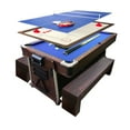thumbnail image 1 of 7 FT Multi Games Pool Table Blue Air Hockey + Table Tennis + Table Top – Bullet with Benches, 1 of 6