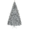 thumbnail image 1 of 7 FT Pre-lit Artificial Christmas Tree, Hinged Xmas Pine Tree with 1250 Branch Tips, 450 Lights and Remote Control for Holiday Party Office Home, Silver, 1 of 6